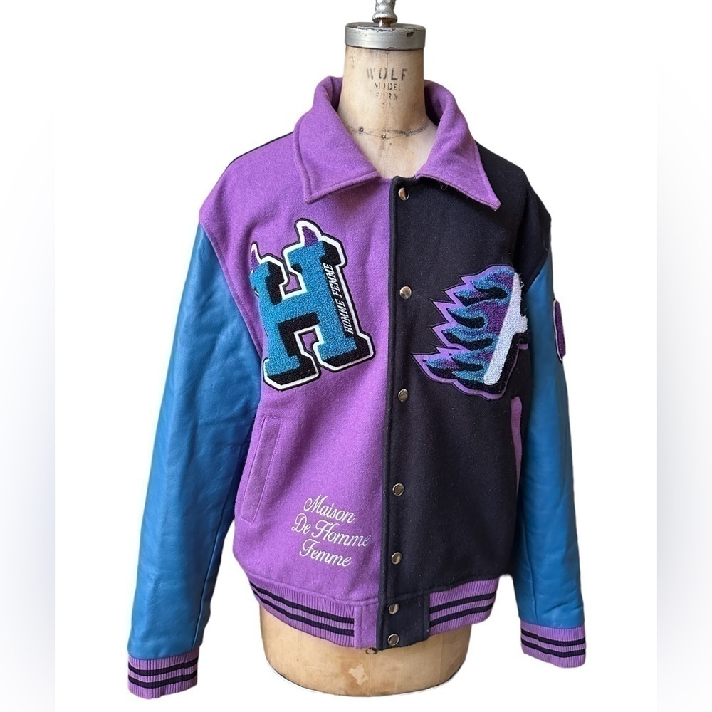 Homme + Femme letterman jacket- world champs size M runs a size larger - Picture 2 of 11